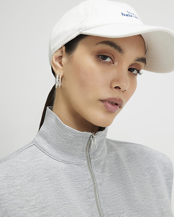 Grey Sleeveless Zip Through Interlock Top