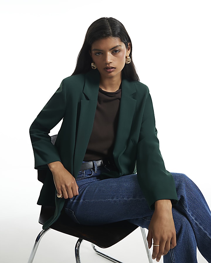 Green Crepe Blazer