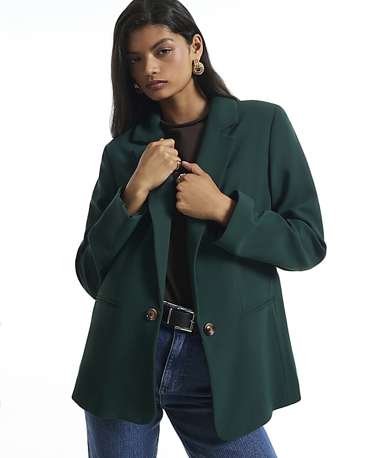Green Crepe Blazer