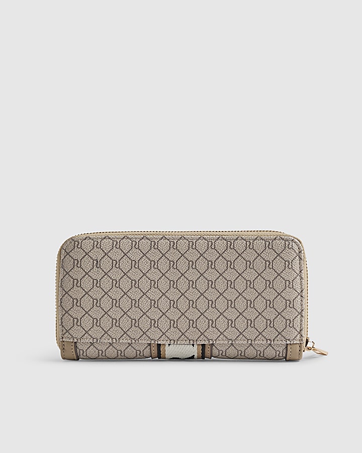 Beige Webbing Front Purse
