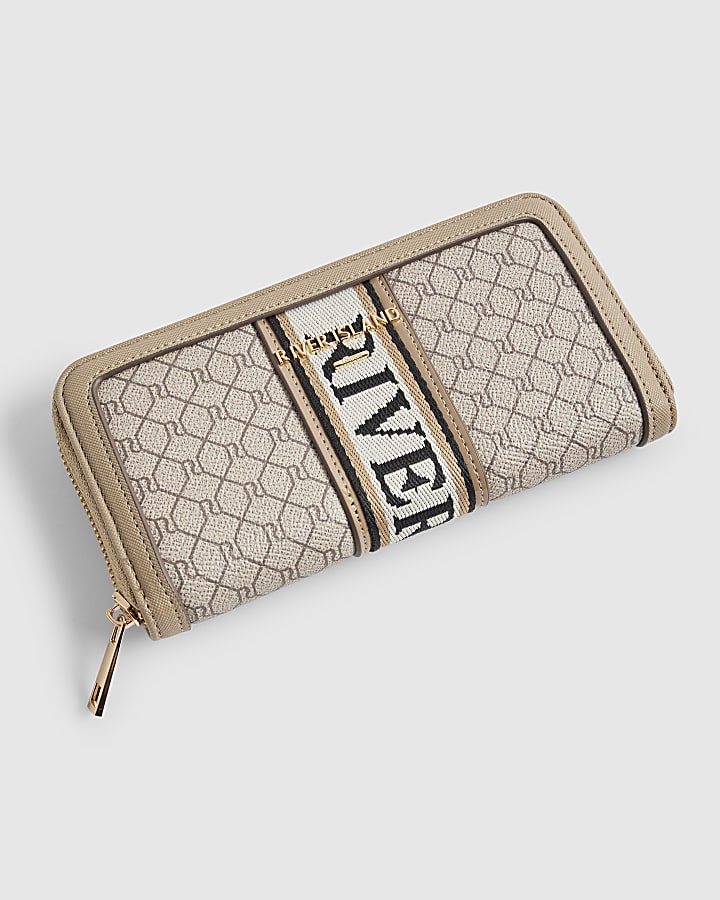 Beige Webbing Front Purse