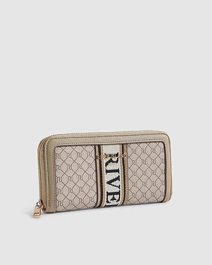 Beige Webbing Front Purse