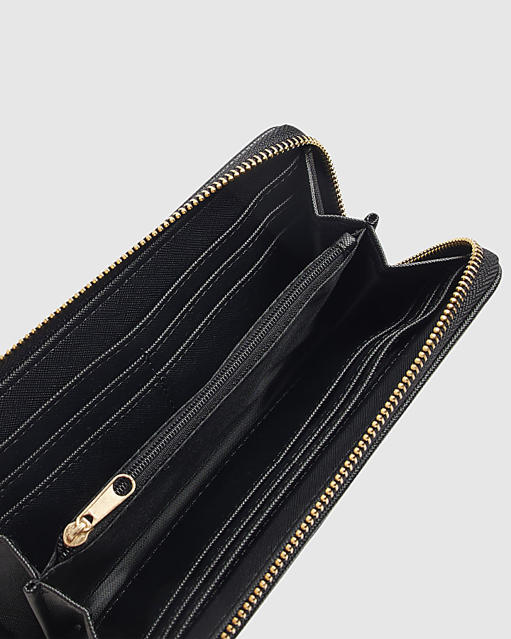 Black Embossed Monogram Webbing Purse