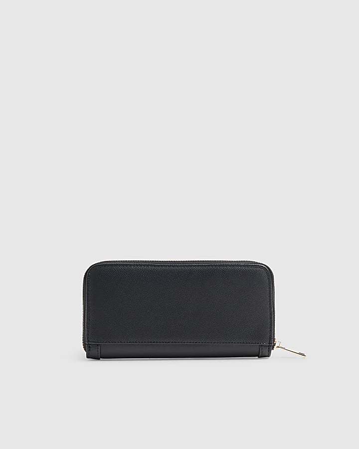Black Embossed Monogram Webbing Purse