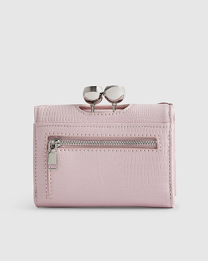 Pink Bow Front Clip Top Purse