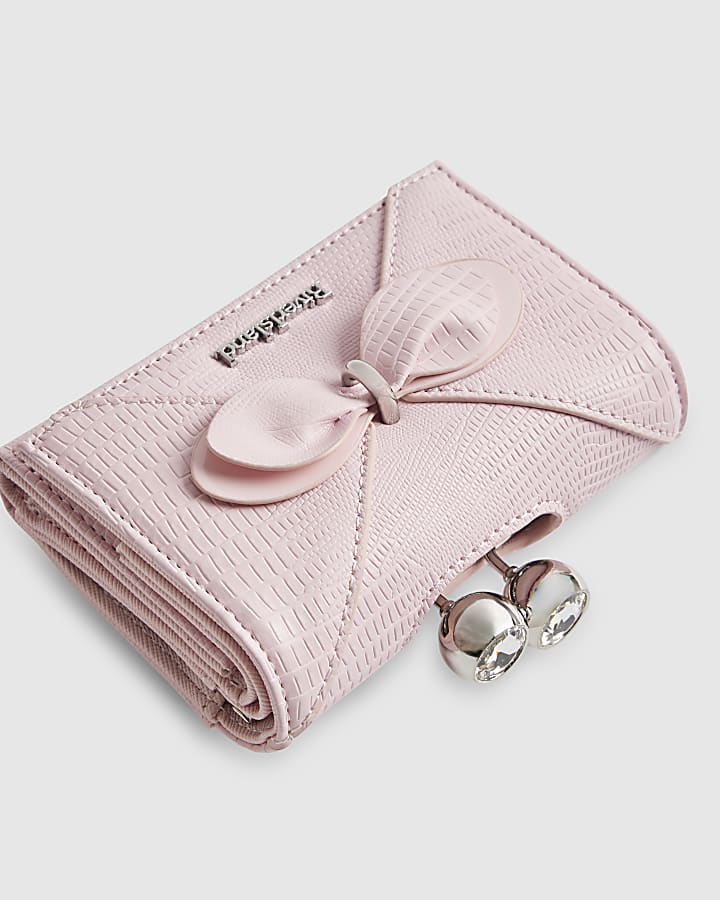 Pink Bow Front Clip Top Purse