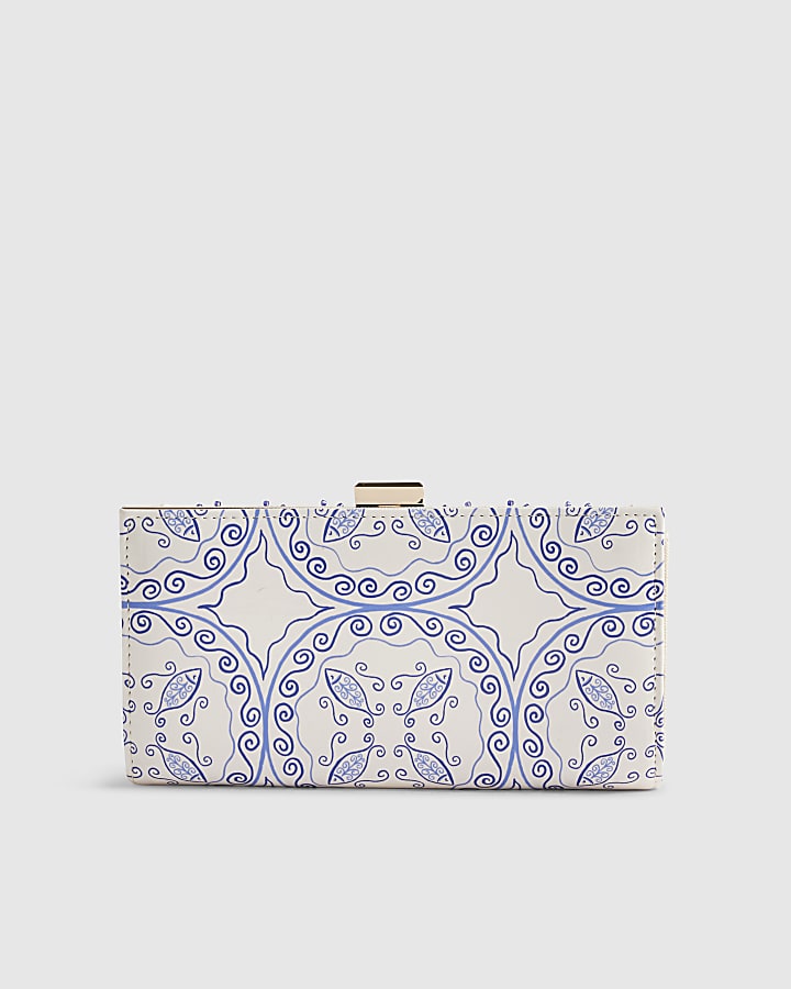 White Patent Paisley Beaded Purse