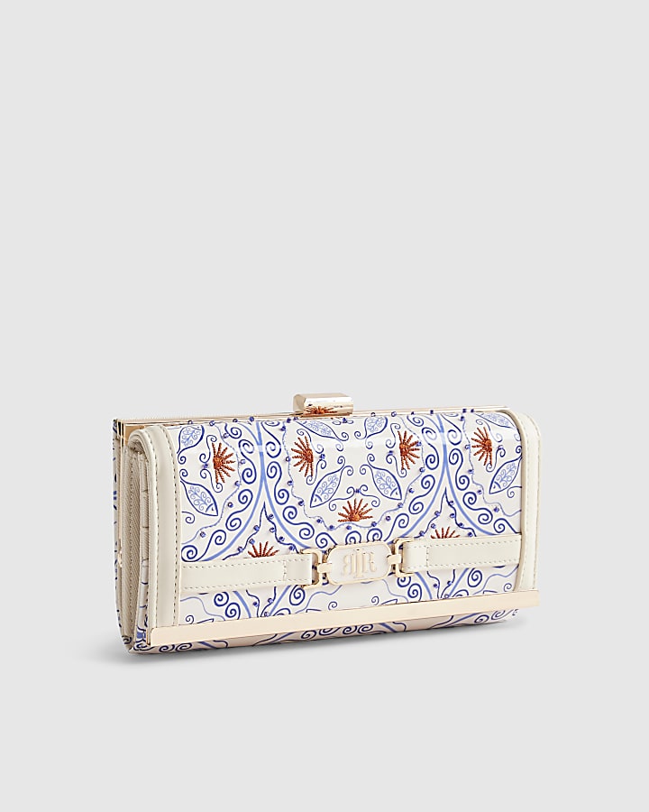 White Patent Paisley Beaded Purse
