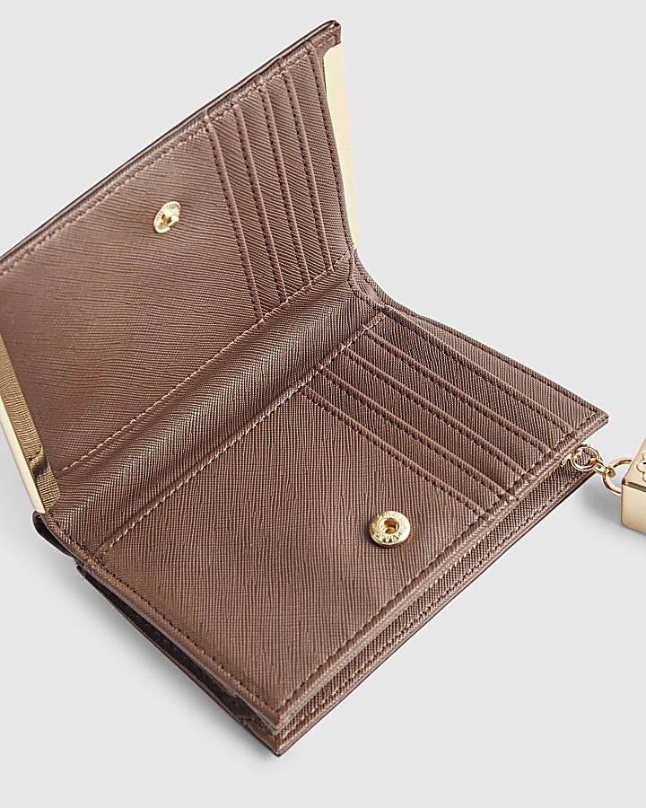 Brown Woven Tassel Foldout Purse