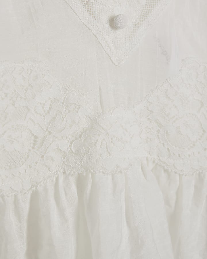 Pink Scallop Pintuck Lace Trim Cami