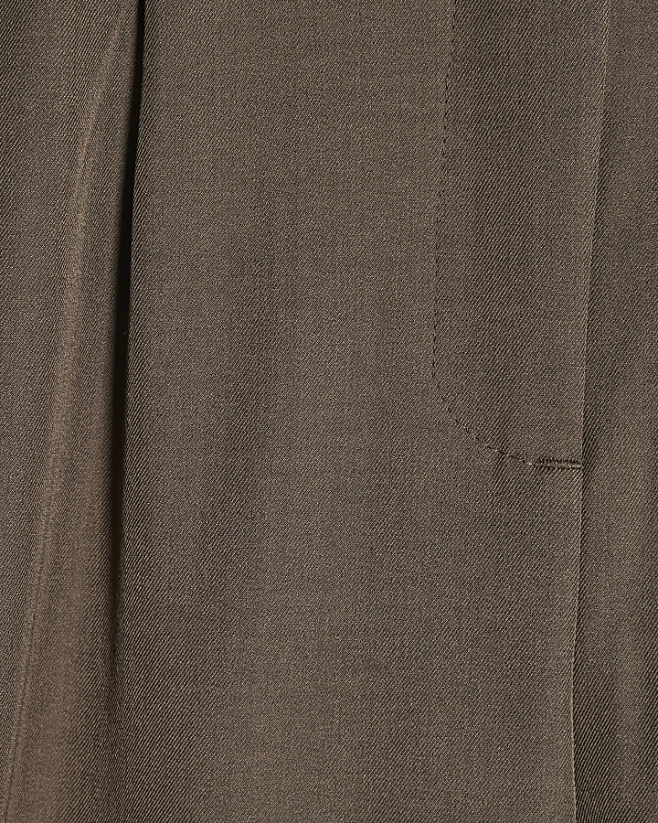 Brown Belt Trim Leg Barrel Trousers