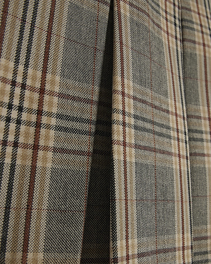 Grey Check Pleated Skort