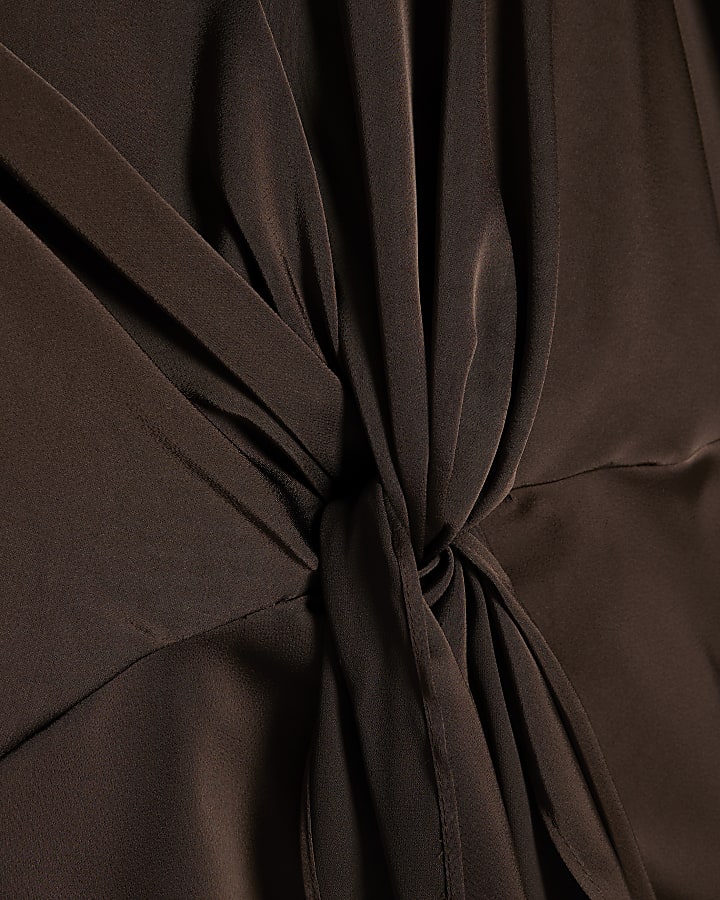 Brown Knot Front Top