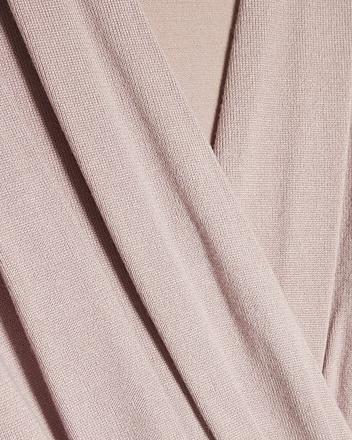 Pink Hybrid Knit Long Sleeve Top
