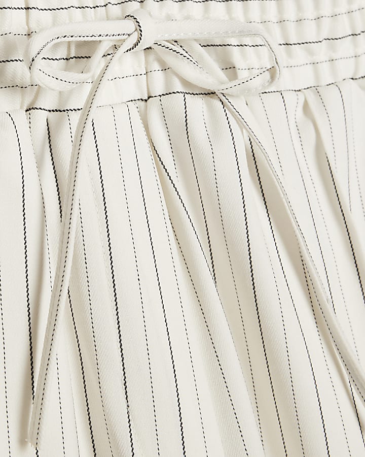 Cream Stripe Tailored Joggers