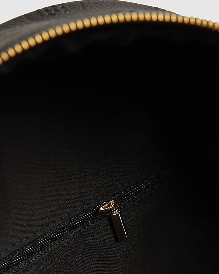 Black Monogram Front Pocket Backpack