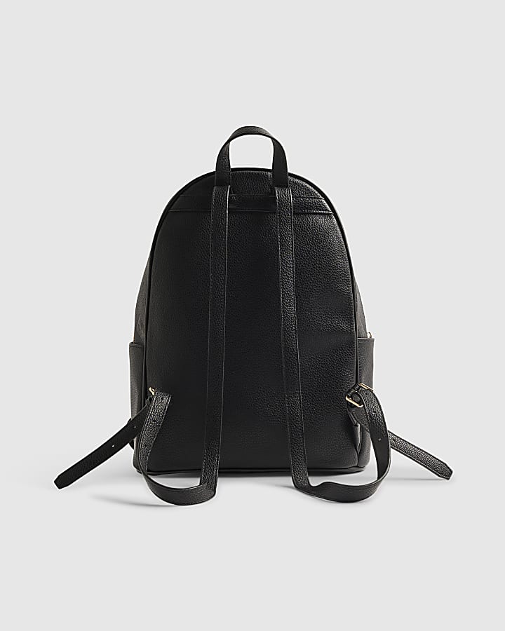 Black Monogram Front Pocket Backpack