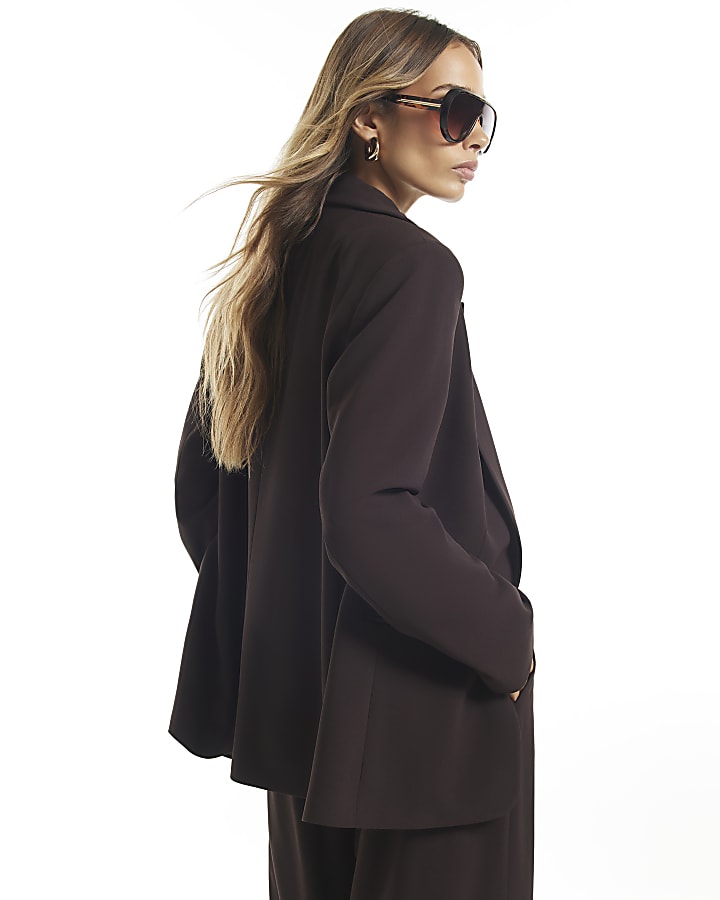 Brown Crepe Blazer