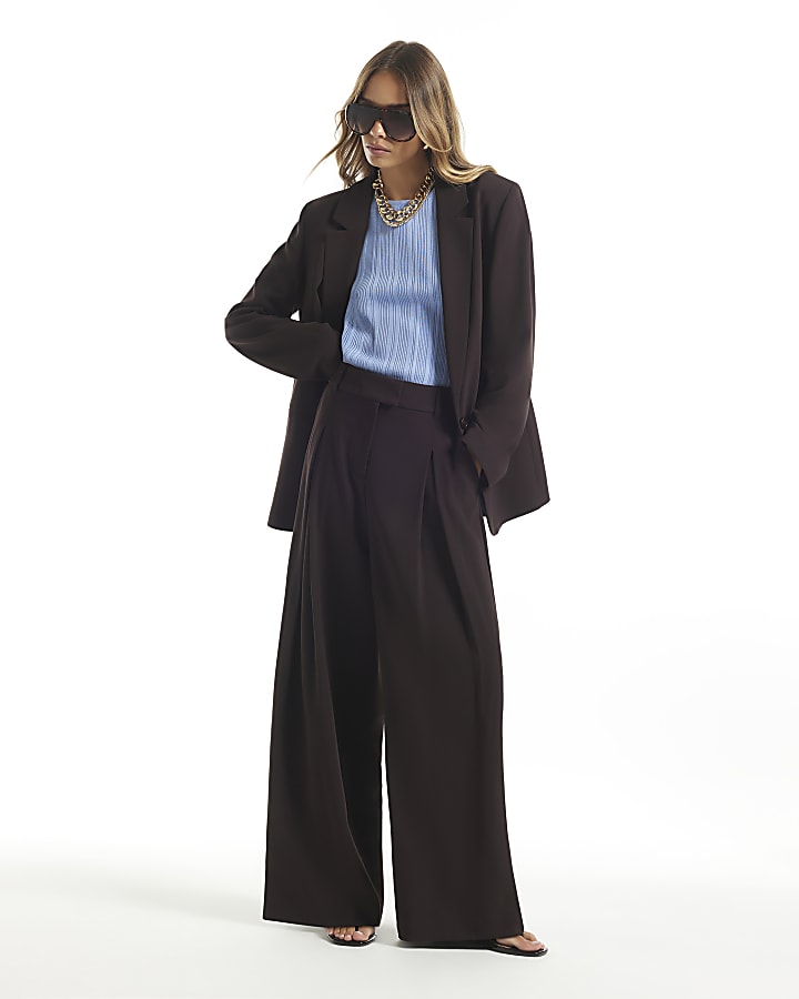 Brown Crepe Blazer
