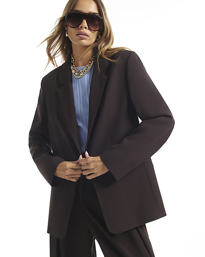 Brown Crepe Blazer