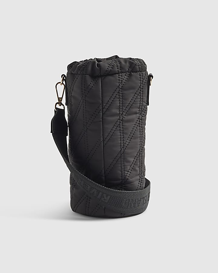 Black Quilted Water Bottle Holder