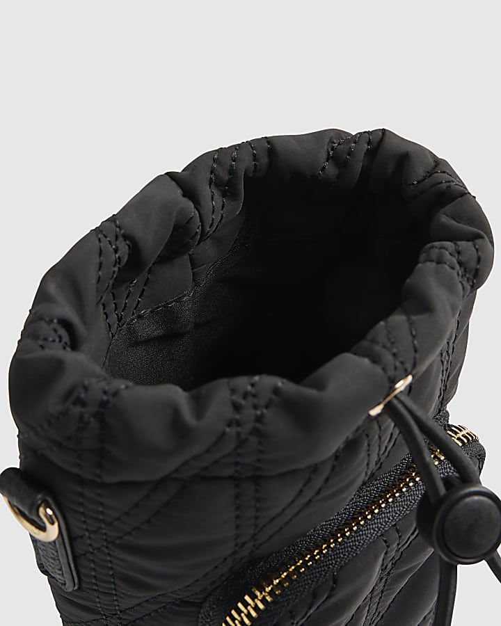 Black Quilted Water Bottle Holder