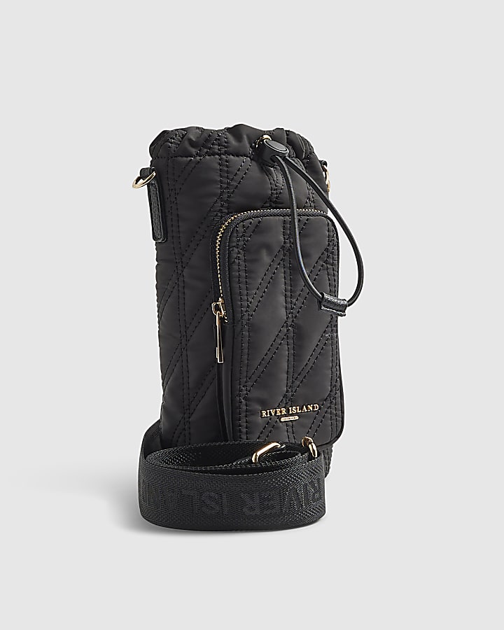 Black Quilted Water Bottle Holder