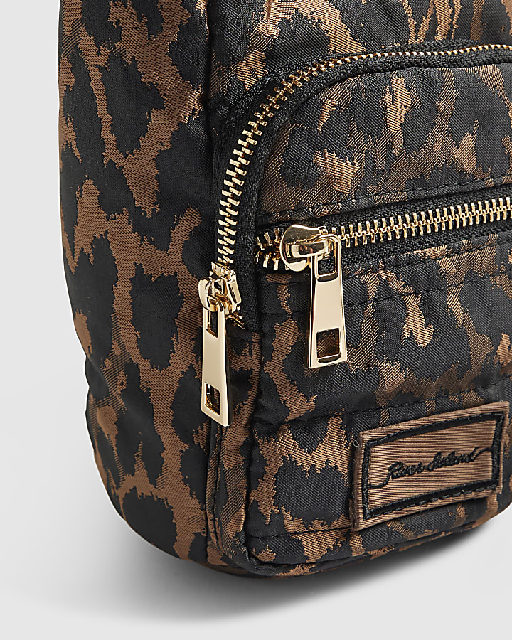 Brown Leopard Print Water Bottle Holder