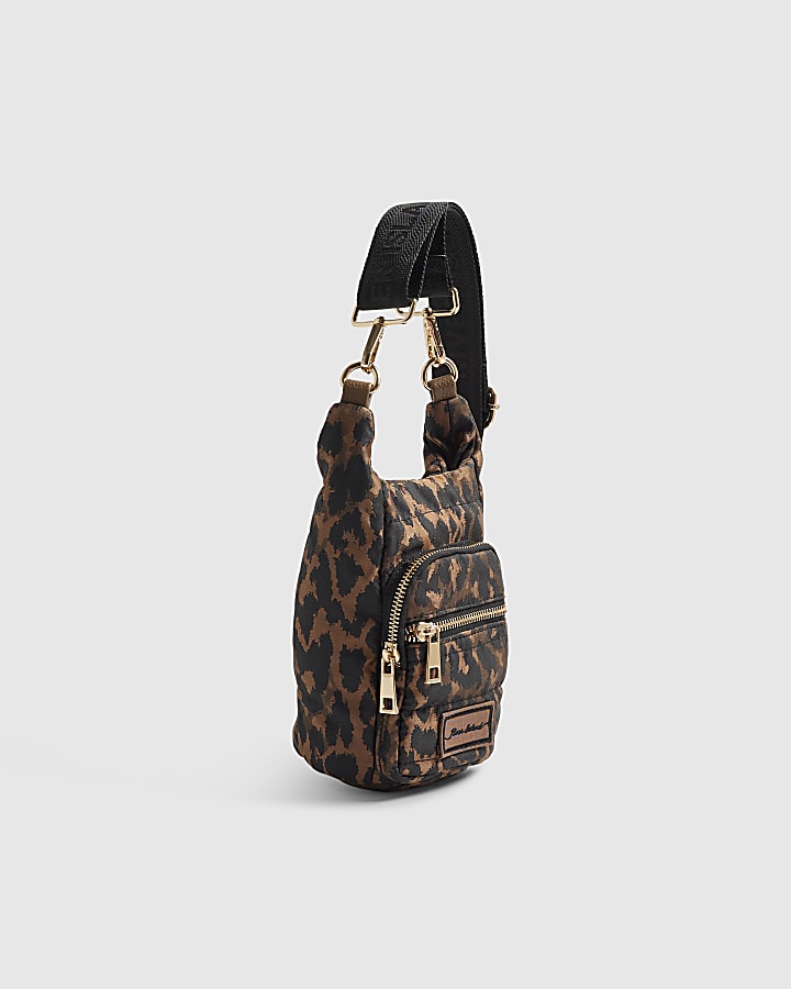 Brown Leopard Print Water Bottle Holder