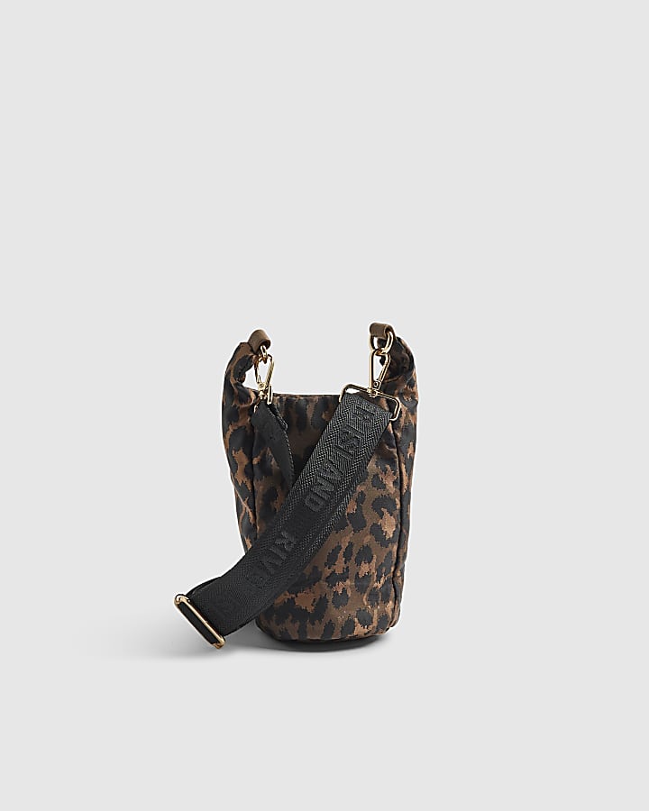 Brown Leopard Print Water Bottle Holder