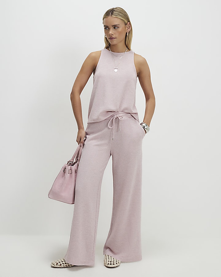 Petite Pink Metallic Vest Top