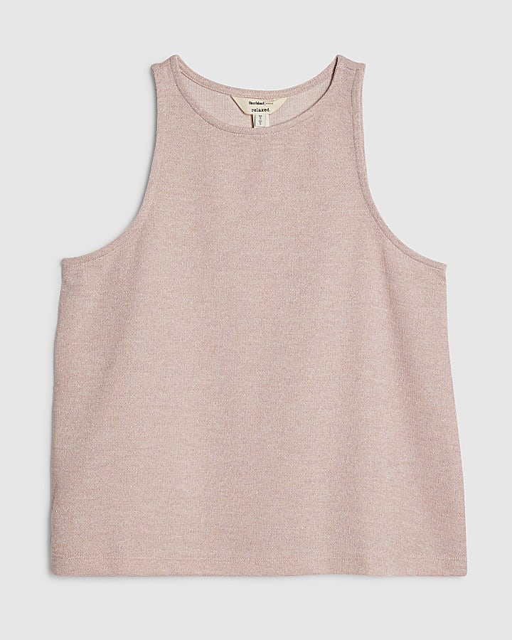 Petite Pink Metallic Vest Top