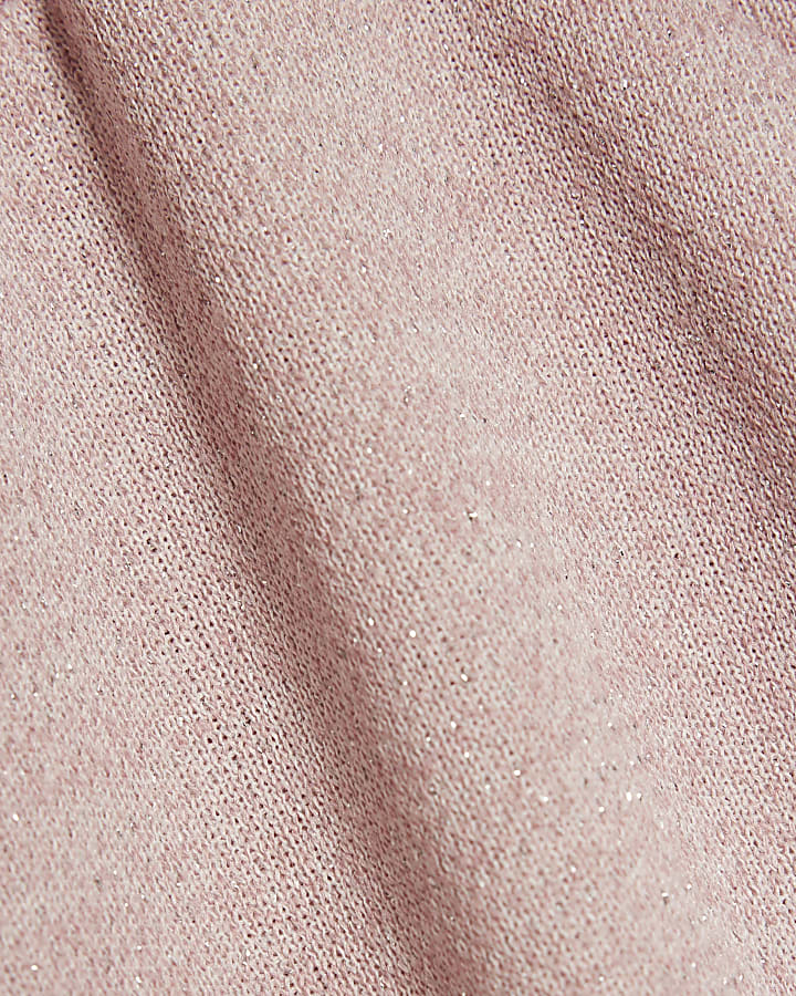 Petite Pink Metallic Wide Leg Trousers