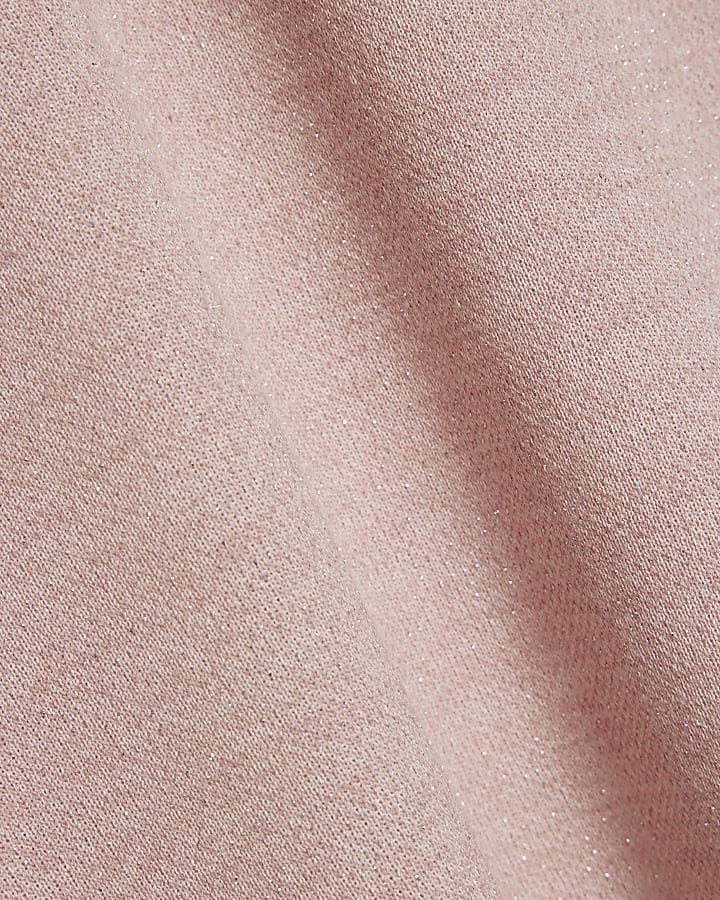 Petite Pink Metallic Midi Skirt