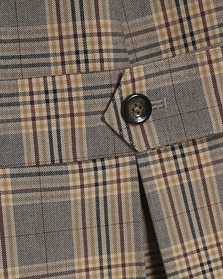 Petite Grey Check Mini Pinafore Dress
