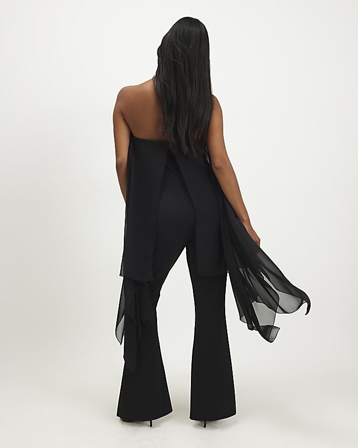 Petite Black Bandeau Jumpsuit
