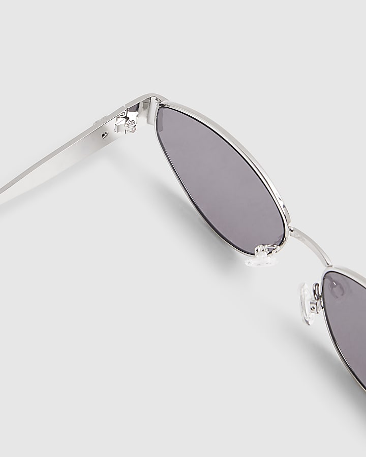 Black Cat eye Metal Slim Sunglasses