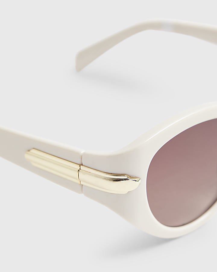 Cream Cat Eye Slim Sunglasses
