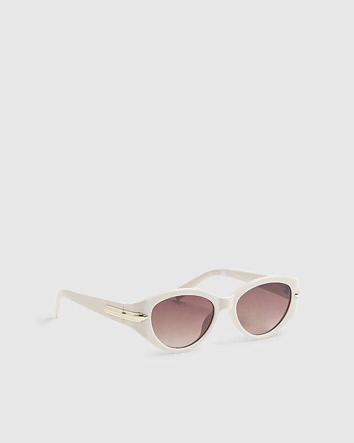 Cream Cat Eye Slim Sunglasses