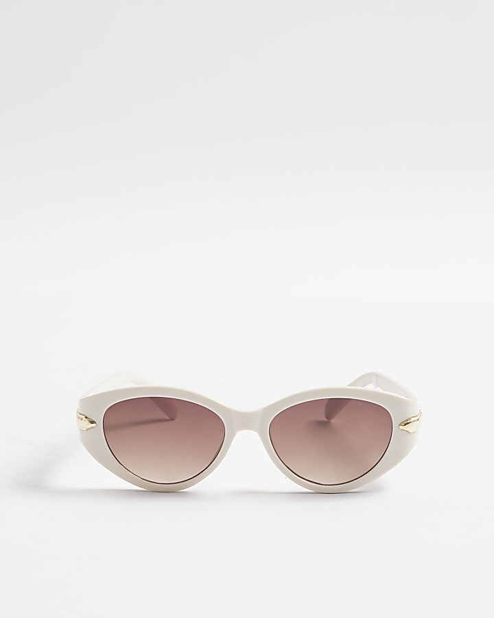 Cream Cat Eye Slim Sunglasses