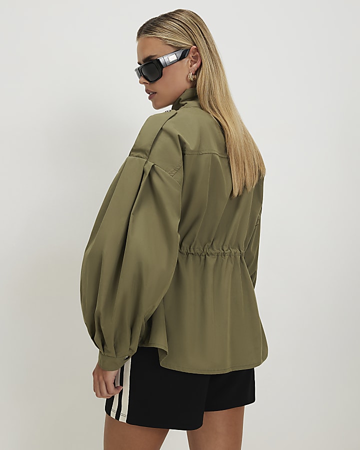 Petite Khaki Femme Utility Jacket