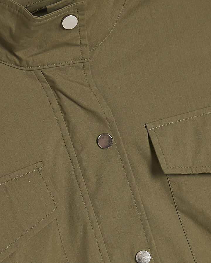 Petite Khaki Femme Utility Jacket