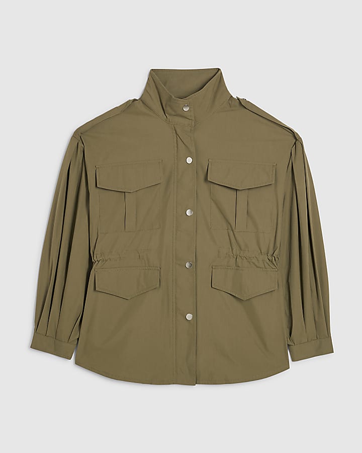 Petite Khaki Femme Utility Jacket
