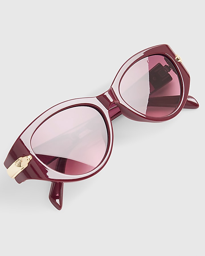 Red Cateye Slim Sunglasses
