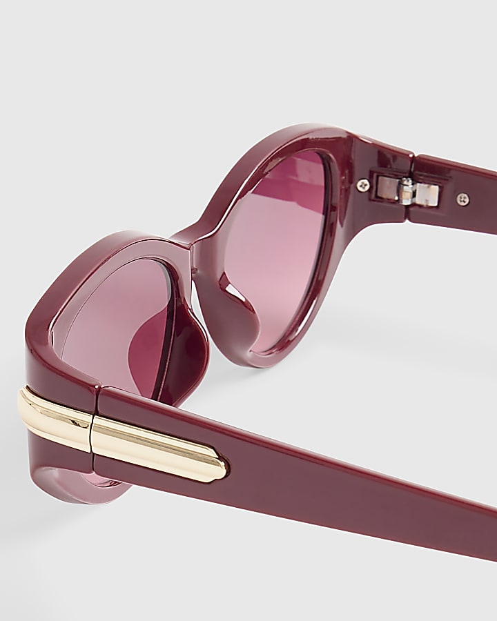 Red Cateye Slim Sunglasses
