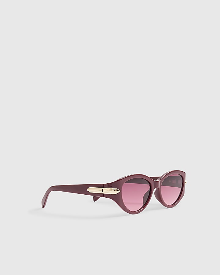 Red Cateye Slim Sunglasses