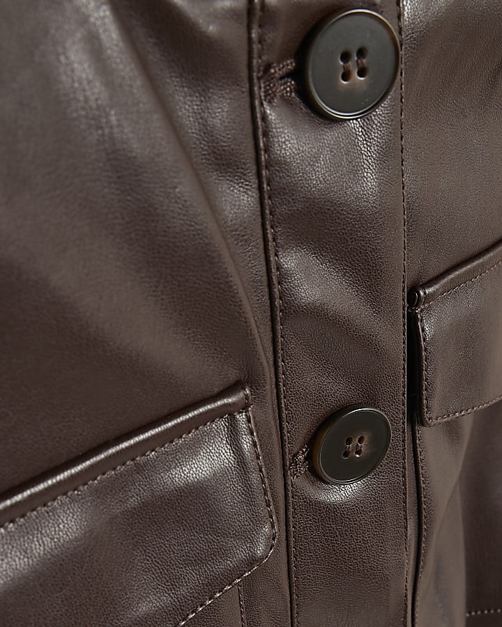 Petite Purple Faux Leather Mini Dress
