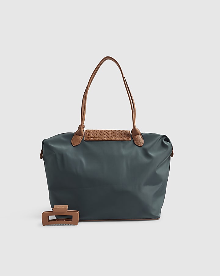 Green Flap Over Shopper Bag