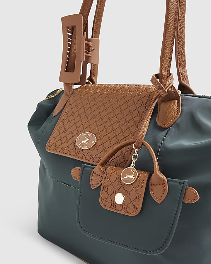 Green Flap Over Shopper Bag