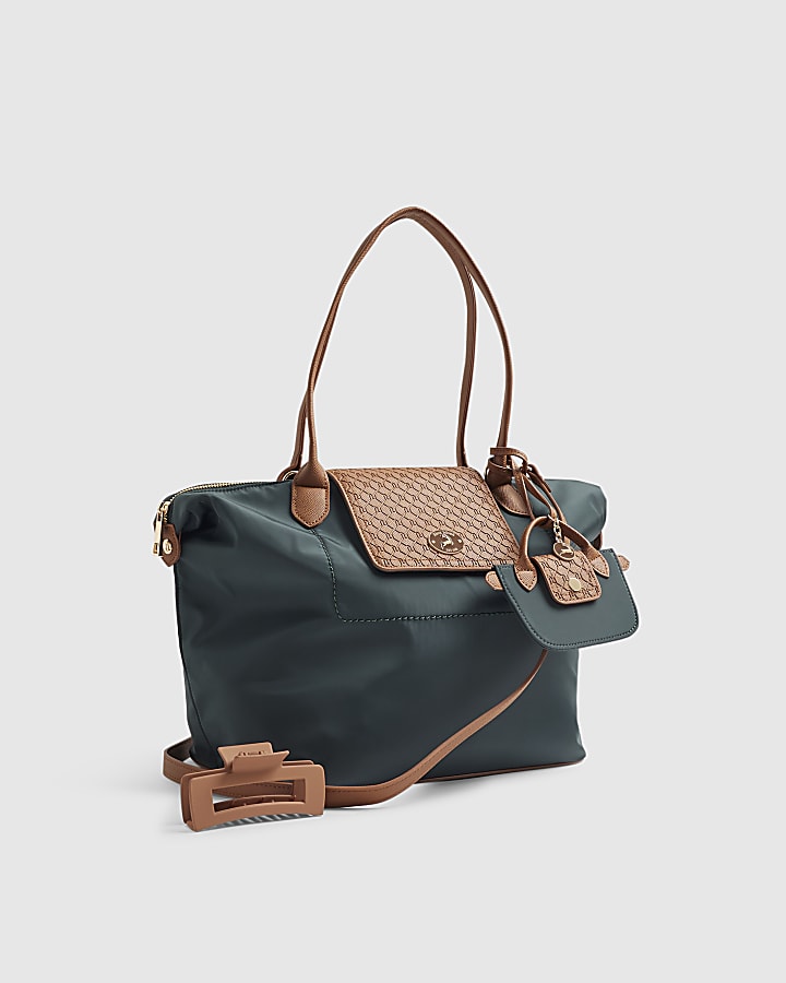 Green Flap Over Shopper Bag